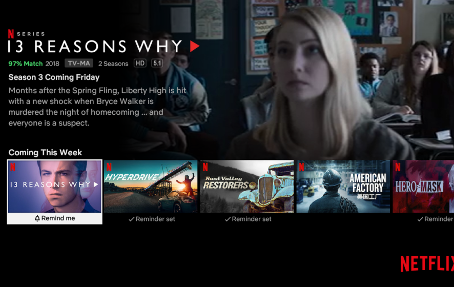 В приложение Netflix для смарт-ТВ добавлен раздел анонсов